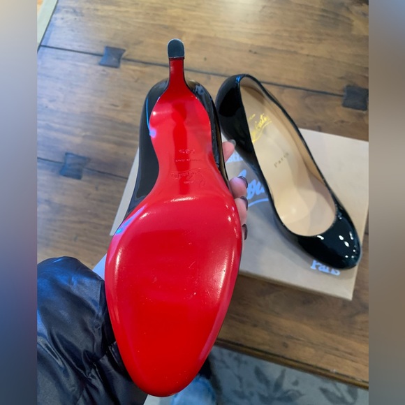 NEW Christian Louboutin Simple Pump 100mm Black Patent - Picture 3 of 6